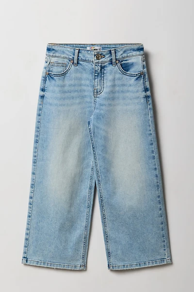 Girls Mid Rise Baggy Wide Leg Jean