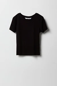 Girls Ribbed Baby T-Shirt