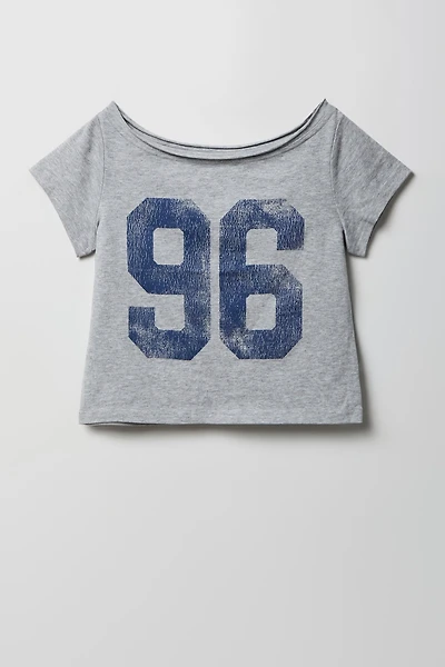 Girls Graphic Off Shoulder Top