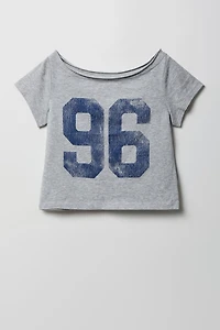 Girls Graphic Off Shoulder Top