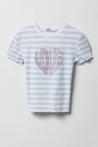 Girls Graphic Ribbed T-Shirt