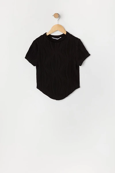 Girls Textured Hanky Hem T-Shirt