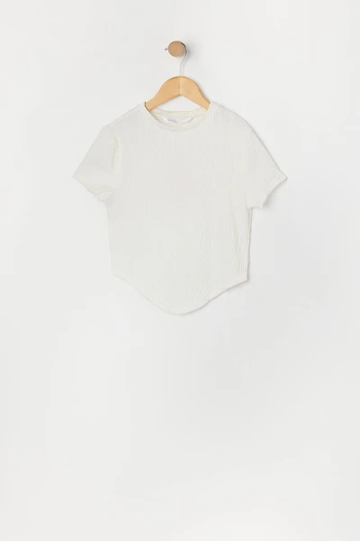 T-shirt texturé avec ourlet bandana pour fille