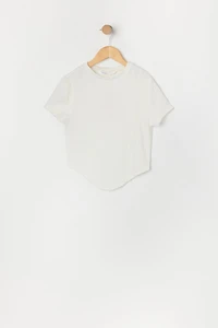 T-shirt texturé avec ourlet bandana pour fille