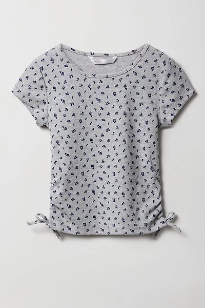 Girls Ribbed Side Cinched T-Shirt