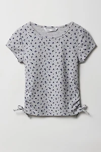 Girls Ribbed Side Cinched T-Shirt