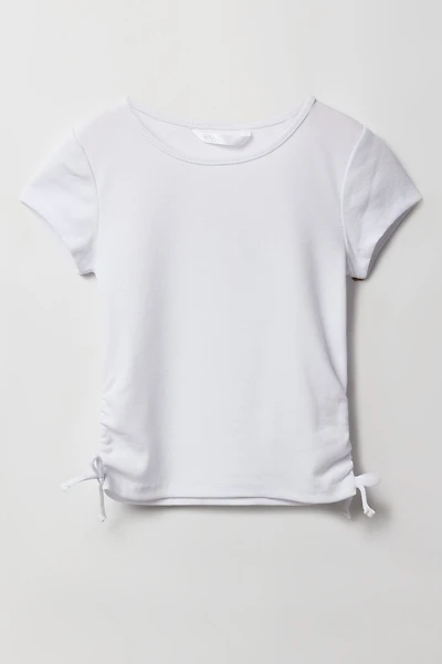 T-shirt côtelé cintré sur les côtés pour fille