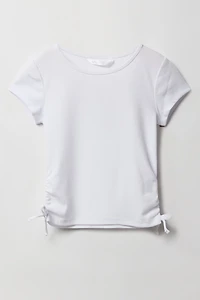 T-shirt côtelé cintré sur les côtés pour fille