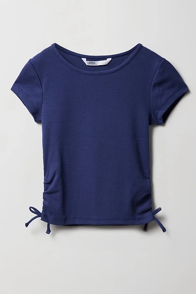 Girls Ribbed Side Cinched T-Shirt