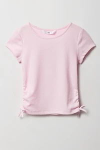 Girls Ribbed Side Cinched T-Shirt