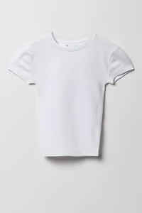 T-shirt ras du cou uni pour fille