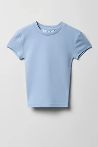 Girls Solid Crewneck T-Shirt