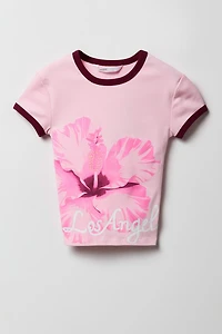 Girls Graphic Ringer T-Shirt