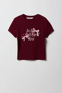 Girls Ribbed Embroidered T-Shirt