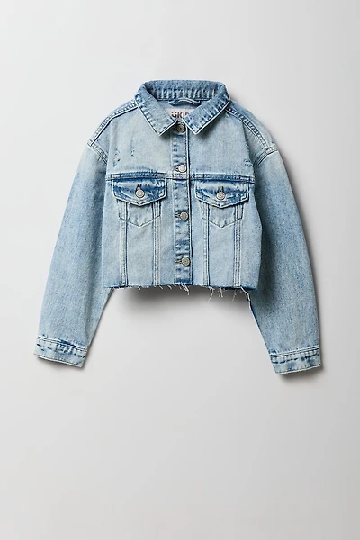 Blouson en denim coupé pour filles