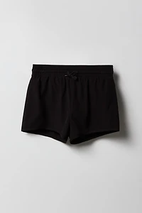 Girls Solid Drawstring Swim Short