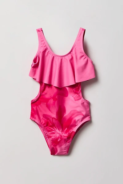 Girls Flounce One Piece Swimsuit