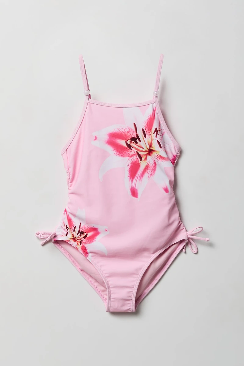 Girls Printed One Piece Swimsuit