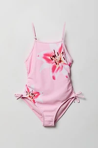 Girls Printed One Piece Swimsuit