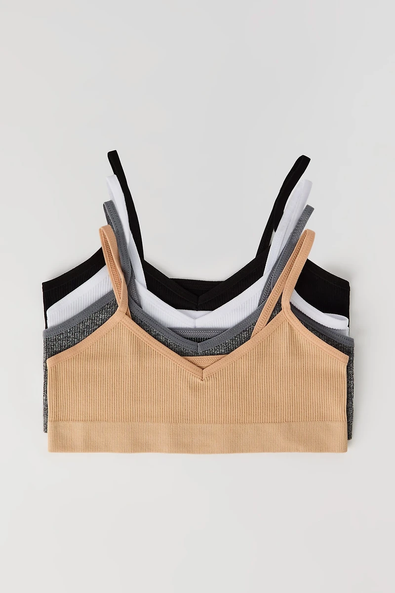 Bralette côtelée sans couture pour fille (Lot de 4)