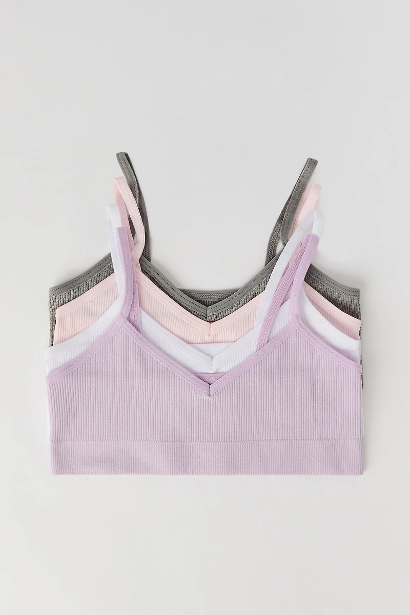 Girls Seamless Ribbed Bralette (4 Pack)