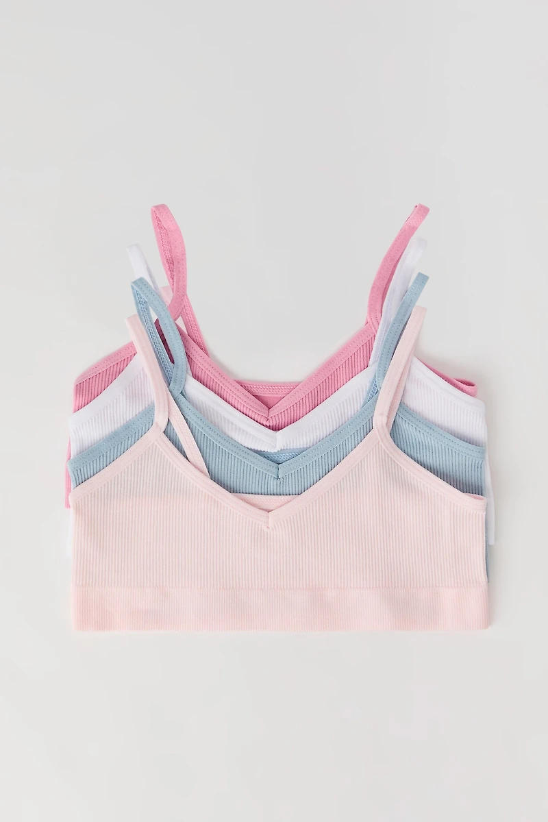 Girls Seamless Ribbed Bralette (4 Pack)