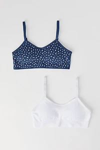 Girls Seamless Solid & Printed Bralette (2 Pack)