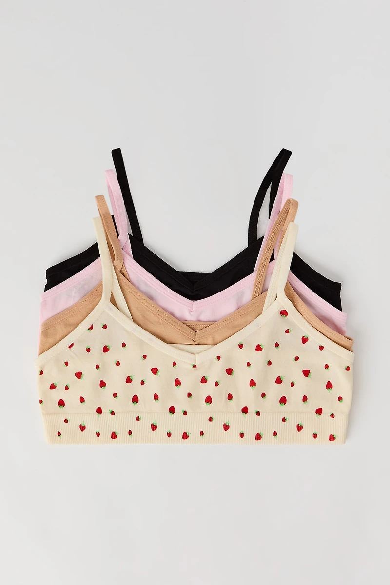 Bralette imprimée et unie sans couture pour fille (Lot de 4)