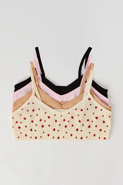 Bralette imprimée et unie sans couture pour fille (Lot de 4)