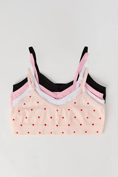 Girls Printed & Solid Seamless Bralette (4 Pack)