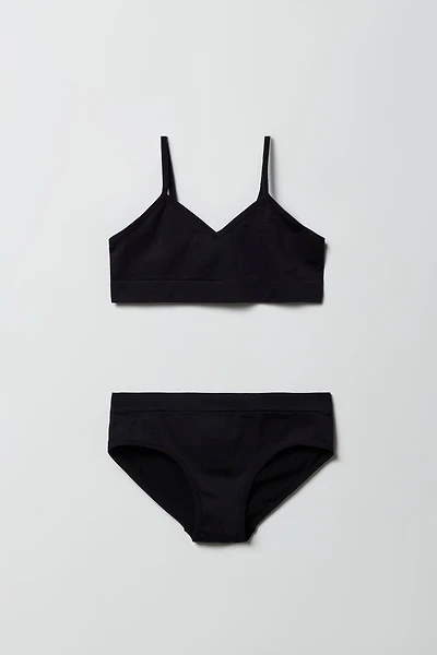 Girls Seamless Cami Bra & Brief Set