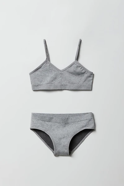 Ensemble avec camisole sans couture à soutien-gorge intégré et caleçon pour fille
