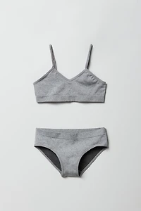 Ensemble avec camisole sans couture à soutien-gorge intégré et caleçon pour fille