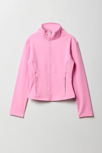 Girls Active High Density Zip-Up Jacket