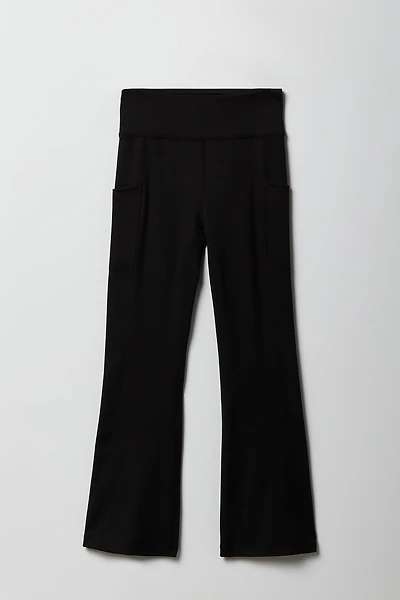 Girls Active Side Pocket Flare Legging