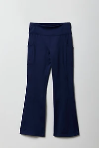 Girls Active Side Pocket Flare Legging