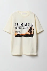 Kids Luxe Heavy Cotton Destination Graphic Oversized T-Shirt