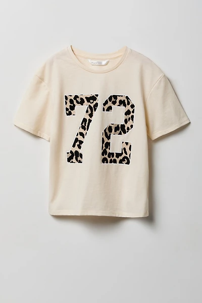 Girls Luxe Heavy Cotton Number Graphic T-Shirt