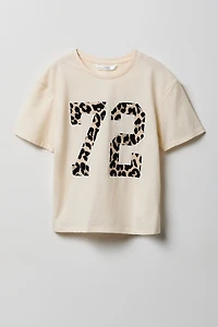 Girls Luxe Heavy Cotton Number Graphic T-Shirt