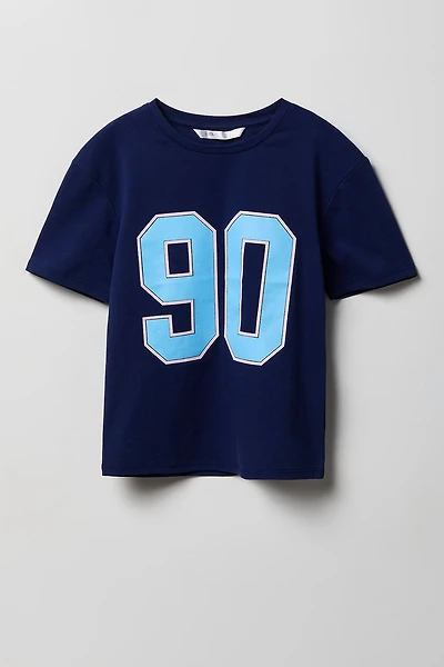 Girls Luxe Heavy Cotton Number Graphic T-Shirt