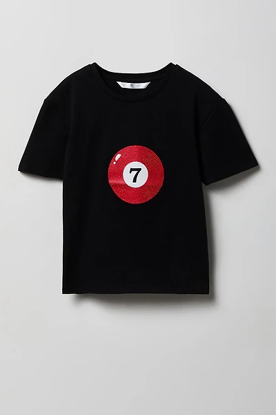 Girls Luxe Heavy Cotton Ball Graphic T-Shirt