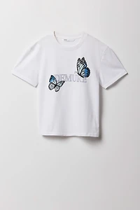 Girls Demure Rhinestone Graphic T-Shirt