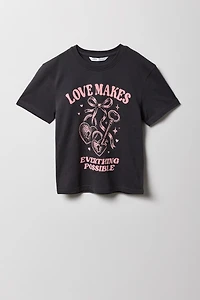 Girls Puff Print T-Shirt