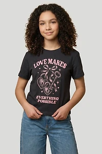 Girls Luxe Heavy Cotton Puff Print T-Shirt