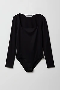 Girls Square Neck Long Sleeve Bodysuit
