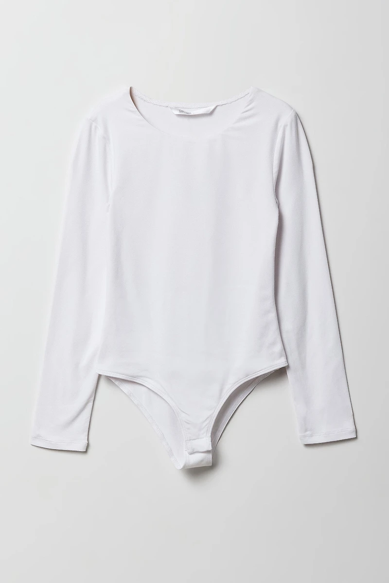 Maillot ras du cou à manches longues pour fille