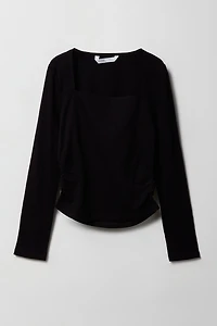 Girls Square Neck Long Sleeve Top