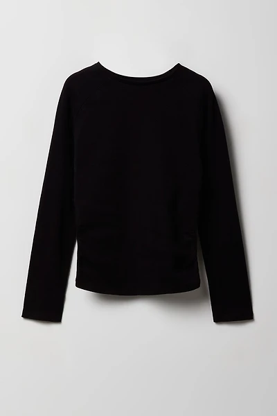 Girls Side Cinched Long Sleeve Top
