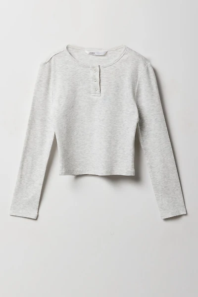 Haut Henley à manches longues pour fille