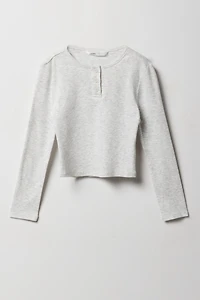 Haut Henley à manches longues pour fille